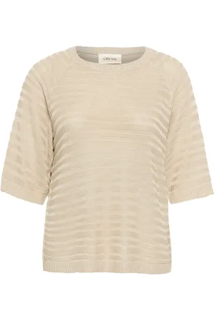 Cream Strik, Dame, , XL, Uld, Struktureret Strik Pullover Havregryn