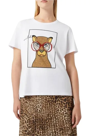 Persona by Marina Rinaldi Top, Dame, Hvid, XL, Bomuld, Grafisk Print Hvid Bomuld T-shirt