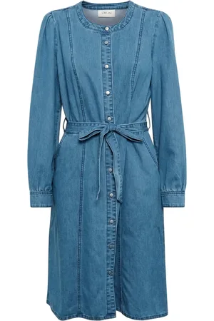 Cream Kjole, Dame, Blå, XS, Denim, Denim Kjole med Feminin Silhuet