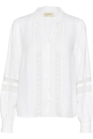 Cream Bluser & Skjorter, Dame, Hvid, XL, Bomuld, Elegant hvid skjortebluse