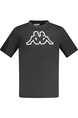 Kappa Top, Herre, Sort, M, Bomuld, Sort bomuld Crew Neck T-shirt