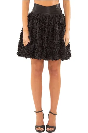 BABYLON Nederdel, Dame, Sort, S, Quilted Petals Mini Skirt i Multicolor