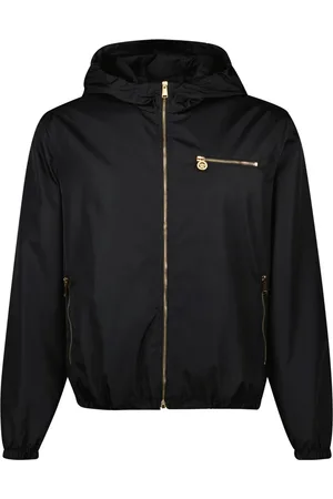 VERSACE Jakke, Herre, Sort, L, Nylon, Sort Nylon Windbreaker Jakke
