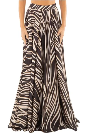 BABYLON Nederdel, Dame, Sort, XS, Uld, Dyremønstret sideslidsnederdel i Multicolor