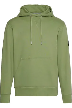 Calvin Klein Sweathshirts & Hoodies, Herre, Grøn, M, Bomuld, Terry Hoodie med Kangaroo Lomme