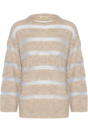 Cream Strik, Dame, , L, Uld, Blå Stribet Strik Pullover Sweater