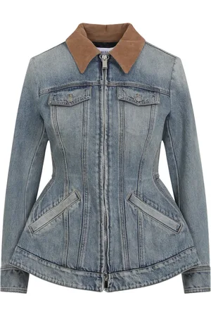 Alexander McQueen Jakke, Dame, Blå, 2XS, Bomuld, Blå Jakke til Modebevidste Kvinder