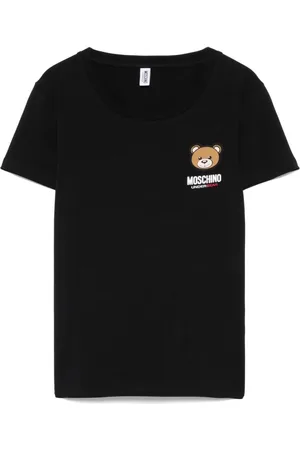 Moschino Top, Dame, Sort, M, Sort Crew Neck T-shirts og Polos