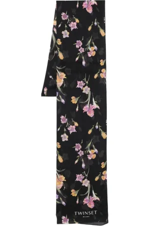 Twin-Set Tilbehør, Dame, Flerfarvet, ONE SIZE, Blomsterprint Tørklæde MultiFarvet Rektangulær Form