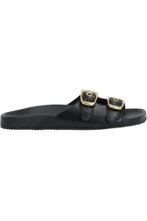 Chloé Sko, Dame, Sort, 35 EU, Læder, Sort læder slide sandaler