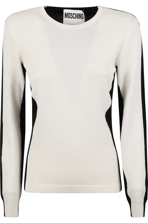 Moschino Strik, Dame, Hvid, S, Uld, Hvid Sweater Maglia