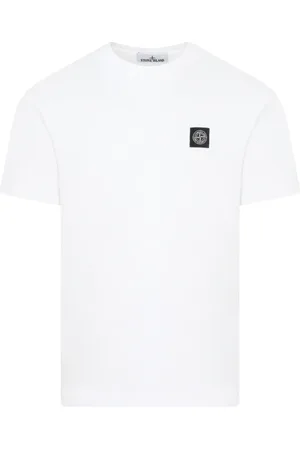 Stone Island Top, Herre, Hvid, XL, Bomuld, Hvid Bomulds T-shirt Klassisk Stil