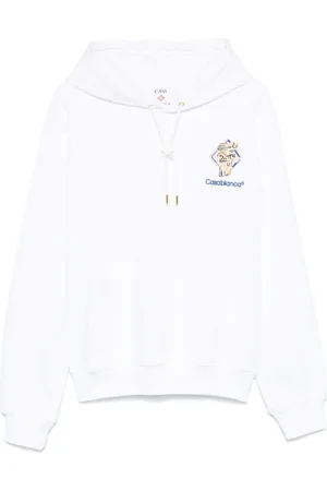 Casablanca Sweathshirts & Hoodies, Herre, Hvid, L, Bomuld, Hvid Hættetrøje med Frontlomme