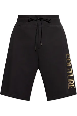 VERSACE Shorts, Herre, Sort, L, Bomuld, Shorts med trykt logo