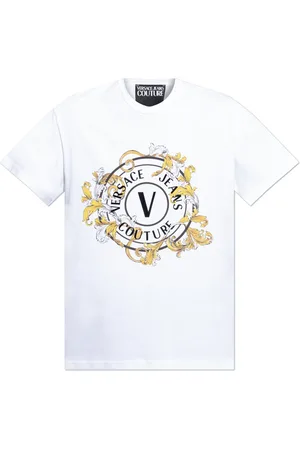 VERSACE Top, Herre, Hvid, 2XL, T-shirt med trykt logo