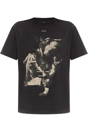 OFF-WHITE Top, Dame, Grå, S, Bomuld, T-shirt med print