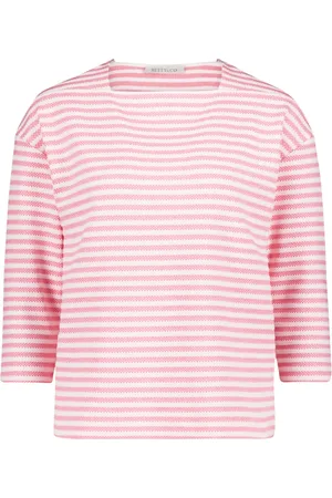 Betty & Co Top, Dame, Lyserød, M, Stribet skjorte med bådhals