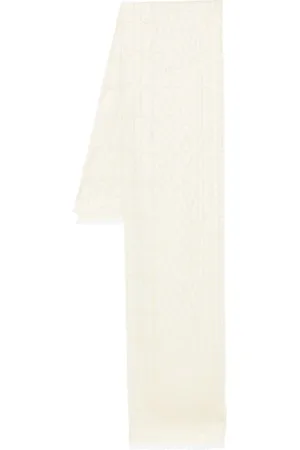 Twin-Set Tilbehør, Dame, , ONE SIZE, Creme Jacquard Frynsekant Tørklæde