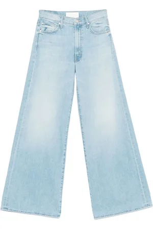 Mother Jeans, Dame, Blå, W26, Blå Jeans med Skjult Lynlås