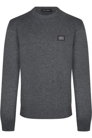 Dolce & Gabbana Strik, Herre, Grå, XL, Grå Sweaters til Mænd