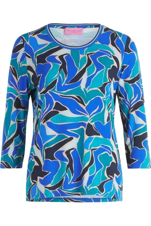 Betty Barclay Top, Dame, Blå, S, Uld, Stilfuld Trykt Basis Skjorte