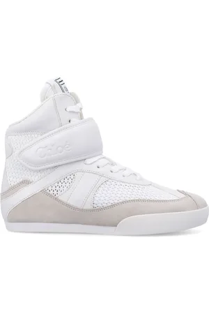 Chloé Sko, Dame, Hvid, 36 EU, Læder, Cloudy Cream High-Top Sneakers