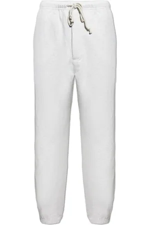 Y-3 Bukser, Herre, Grå, XL, Bomuld, Sweatpants med trykt logo
