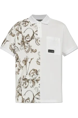 VERSACE Top, Herre, Hvid, L, Bomuld, Polo med lomme