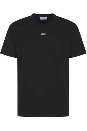 OFF-WHITE Top, Herre, Sort, M, Bomuld, Sort Stempel Slim Tee Skjorte
