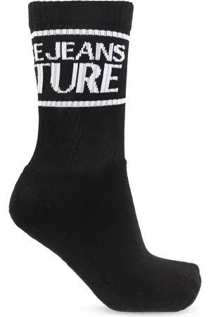 VERSACE Undertøj, Dame, Sort, S, Bomuld, Bomuldssokker med logo