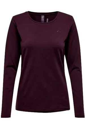 ONLY Top, Dame, Rød, XL, Uld, Sporty Langærmet Top
