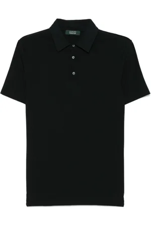 ZANONE Top, Herre, Sort, 2XL, Bomuld, Sorte T-shirts og Polos med knappet front