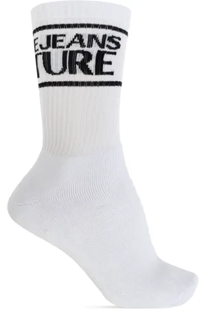 VERSACE Undertøj, Herre, Hvid, M, Bomuld, Bomuldssokker med logo