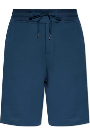 VERSACE Shorts, Herre, Blå, M, Bomuld, Shorts med trykt logo