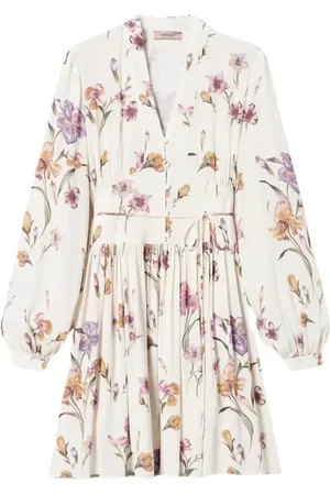 Twin-Set Kjole, Dame, Flerfarvet, XS, Polyester, Blomstret skjortekjole