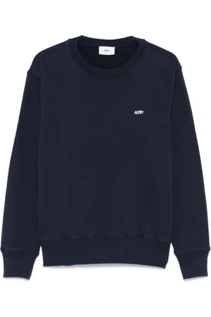 Autry Sweathshirts & Hoodies, Dame, Blå, XL, Navy Logo Broderet T-shirt