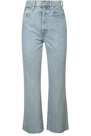 SLVRLAKE Jeans, Dame, Blå, W29, Bomuld, Højtaljet Flared Crop Jeans Blå