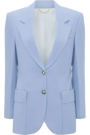 Victoria Beckham Jakke, Dame, Blå, M, Malva Blazer med 2 Knapper