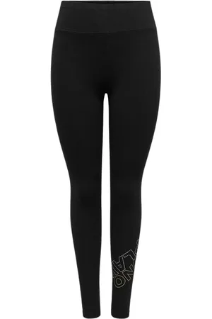 ONLY Sport, Dame, Sort, L, Uld, Fitness Leggings med Quick-Dry Teknologi