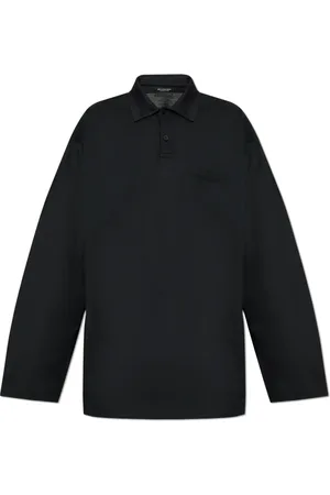 Balenciaga Top, Herre, Sort, L, Bomuld, Bomuld langærmet polo