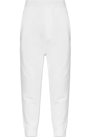 Dsquared2 Bukser, Herre, Hvid, 3XL, Bomuld, Sweatpants med logo