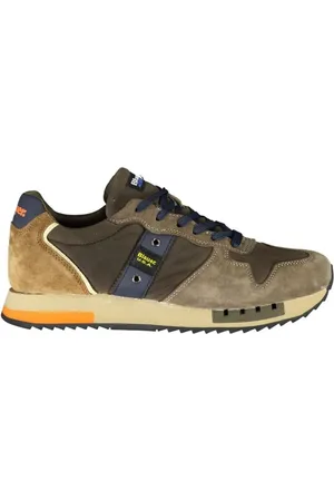 Blauer Sko, Herre, Grøn, 44 EU, Læder, Grøn Sneaker med Kontrastdetaljer