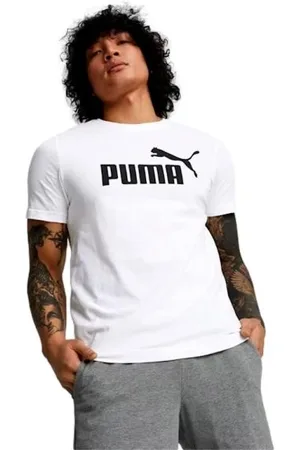 PUMA Sport, Herre, Hvid, 2XL, Bomuld, Herre Logo T-shirt Klassisk Stil