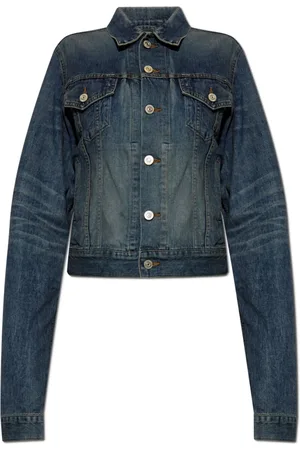 Balenciaga Jakke, Dame, Blå, M, Denim, Denimjakke med vintageeffekt