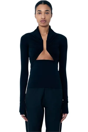 Rick Owens Top, Dame, Sort, M, Nylon, Ruched Cut-Out Top