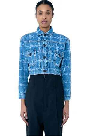 Vivienne Westwood Jakke, Dame, Blå, S, Denim, Logo Denim Cropped Jacket