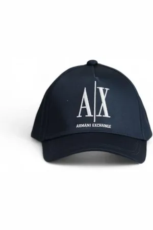 Armani Exchange Tilbehør, Herre, Blå, ONE SIZE, Bomuld, Skygge Bomuldshat Forår/Sommer Kollektion