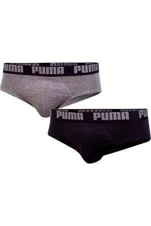PUMA Undertøj, Herre, Grå, S, Bomuld, Herre Klassisk Slip 2-Pakke
