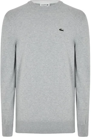 Lacoste Strik, Herre, Grå, S, Uld, Uld Pullover Regular Fit Rund Hals