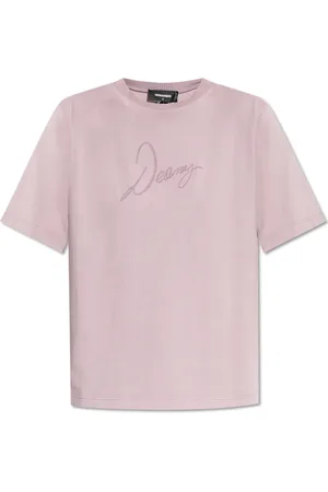 Dsquared2 Top, Dame, Lilla, XS, Bomuld, T-shirt med trykt logo